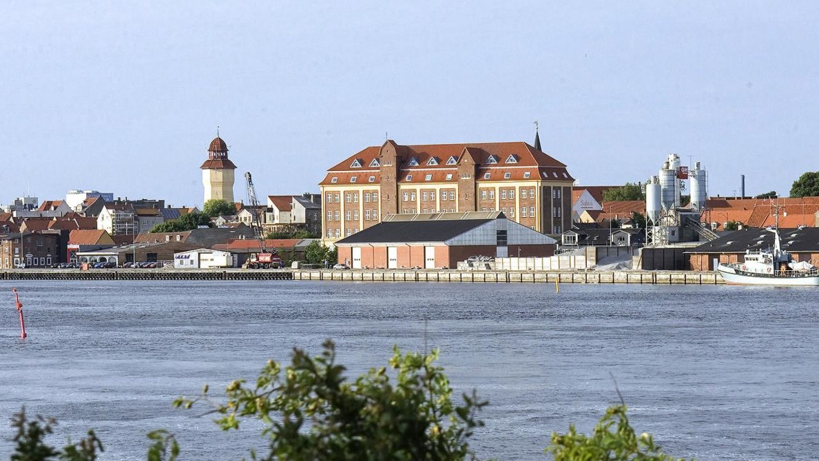 Billed af havnen i Nykøbing Falster